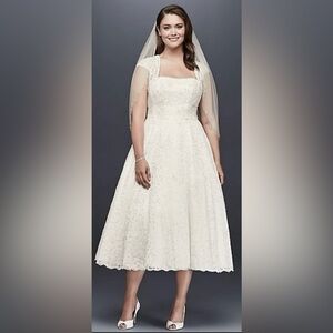 David's Bridal Ivory Lace Wedding Gown